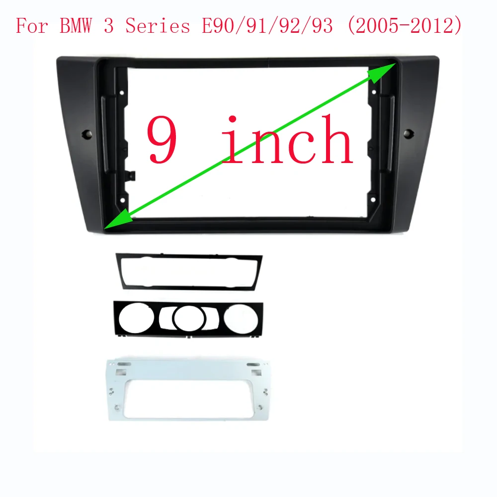 Car Audio 9 inch Big Screen Facia Frame Adapter For BMW 3 Series 2Din CD/DVD Player Fitting Panel Frame Kit and power cable