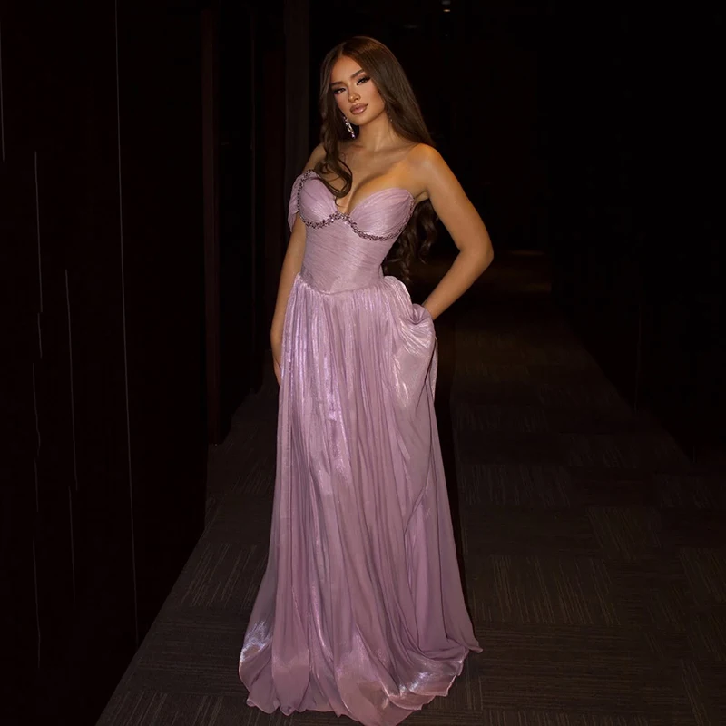

Thinyfull Formal A-Line Prom Evening Dresses 2026 Sweetheart Beadings Sleeveless Party Dress Night Cocktail Prom Gown Customized