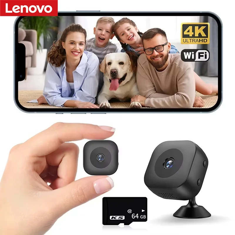 Lenovo Mini 4K HD Kamera WiFi Drahtlose Überwachung Sicherheit Schutz Remote Monitor Camcorder Video Überwachung Smart Home