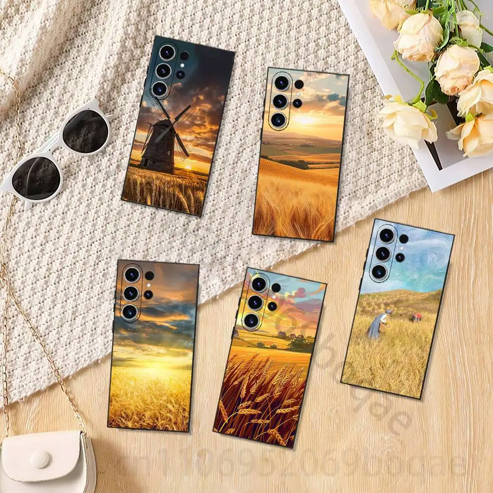 

gilded wheat field Phone case for Samsung Galaxy S24,25,26,23 22,21,S20 Plus Ultra FE soft fundas cases