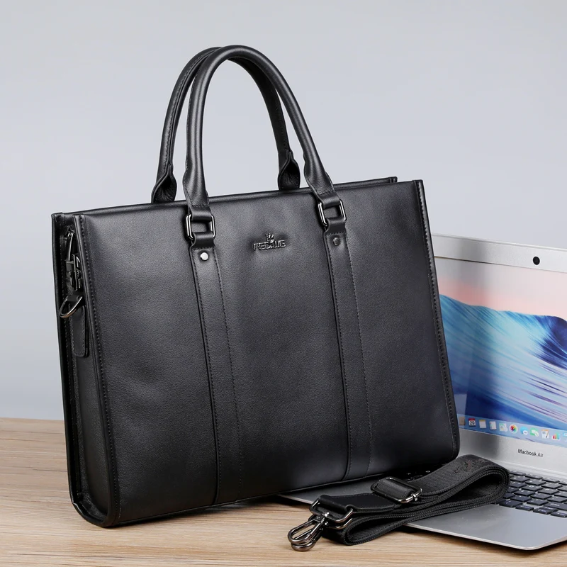Men's Vintage Handmade Genuine Leather Handbag Plant Tanning Head Layer Cowhide Briefcase Business Computer Bag Men Shoulder Bag