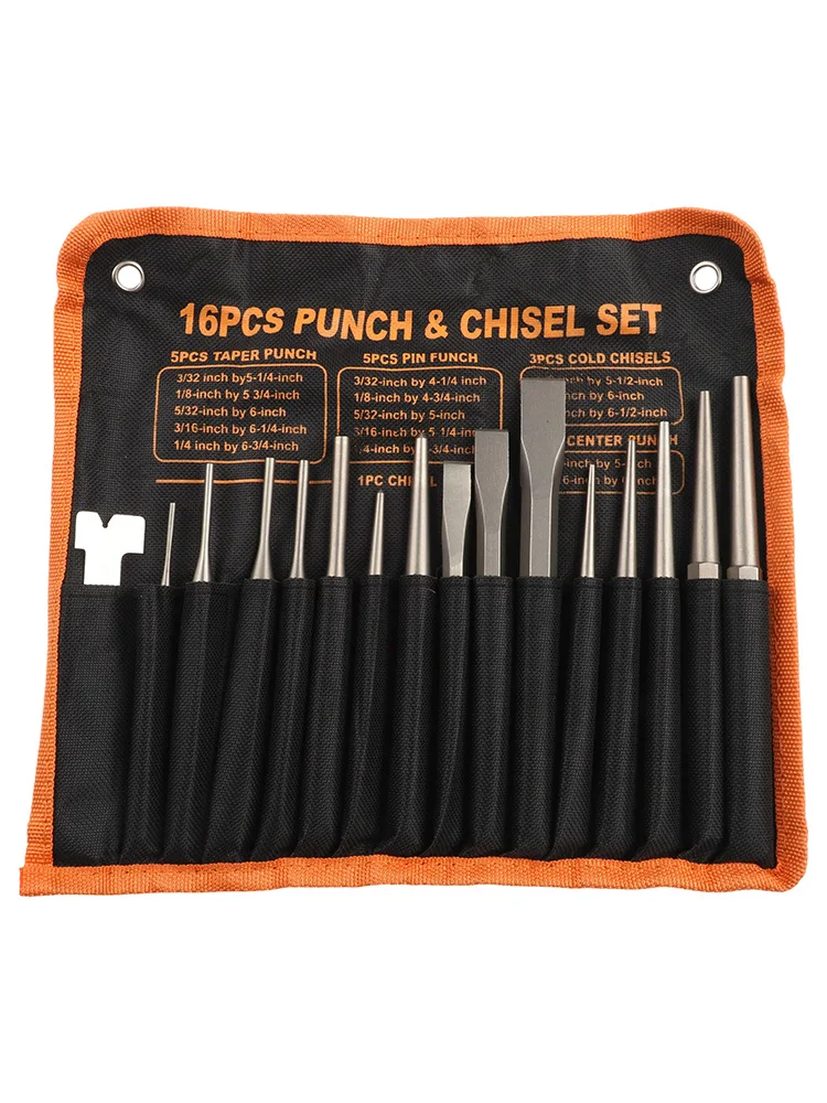 Metal Tools Chisel Set Workshop Tools 12 Pieces Brand New Hanging Eyelets Metal Material Multi-purpose Storage Solution