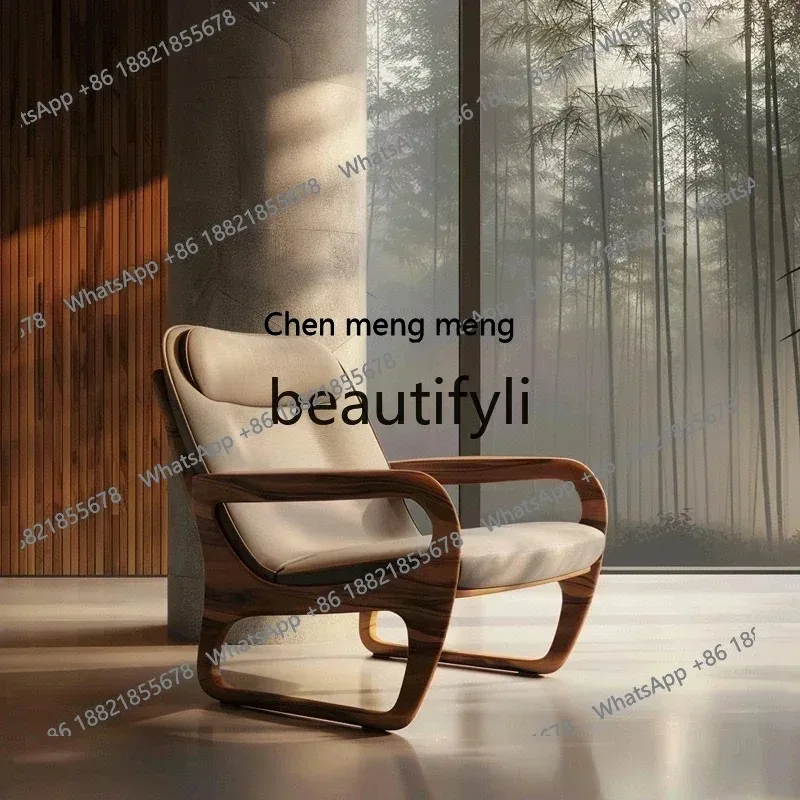 cn8617 LHY S26 Light luxury North American black walnut, custom solid wood single chair, new Chinese office leisure, the same st