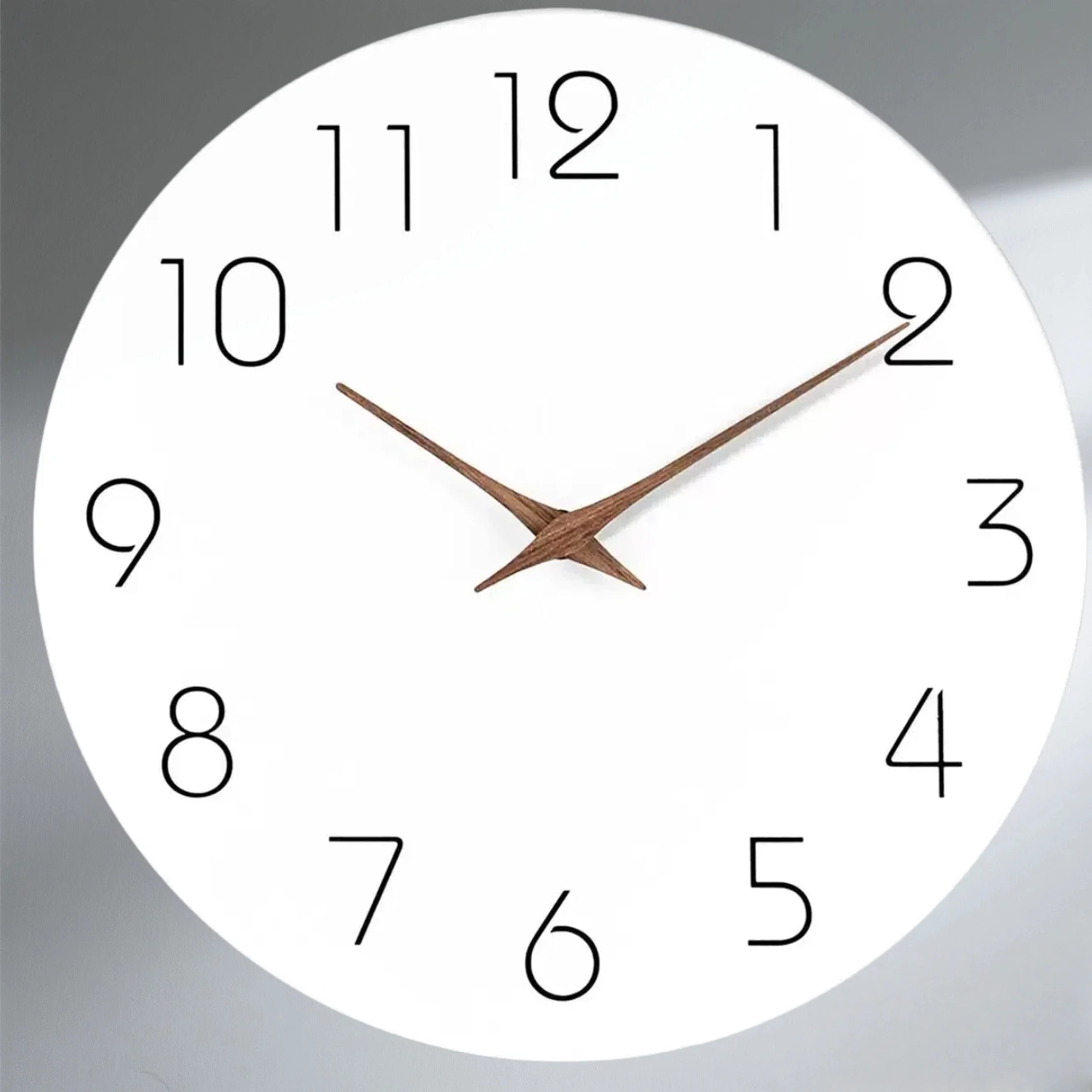

12-дюймовые настенные часы, бесшумные, не тикающие, деревянные настенные часы в современном стиле, декоративные для офиса, дома, спальни, школы (белый цвет)