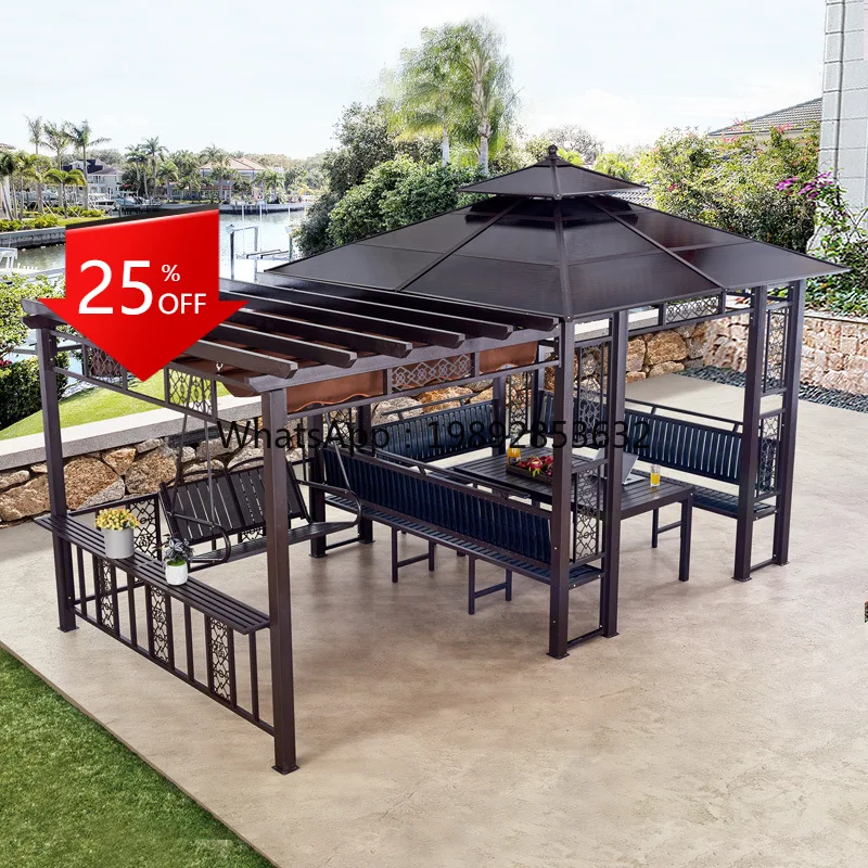 

YFY Outdoor Pavilion Grape Trellis Courtyard Sunshade Shed Wooden House Villa Homestay Swing Rooftop