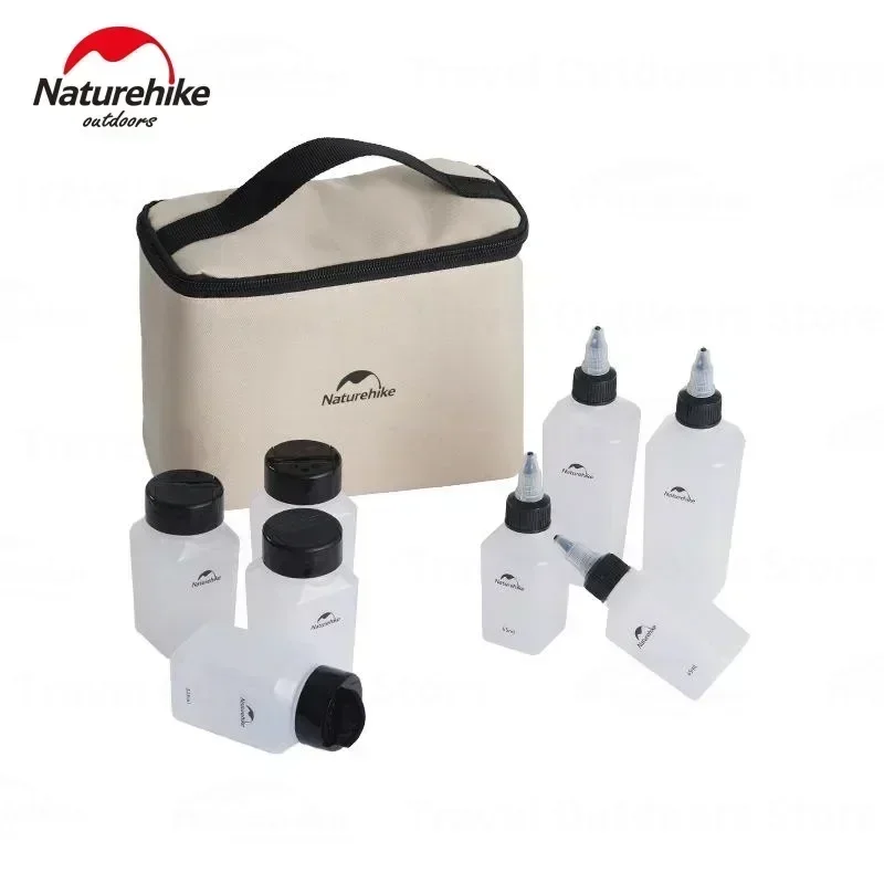 

Naturehike Picnic Seasoning Bottle Set Outdoor BBQ Cooking Oil Tank Camping PP Flavour Pot Set with Storage Bag 8-Piece/6-Piece