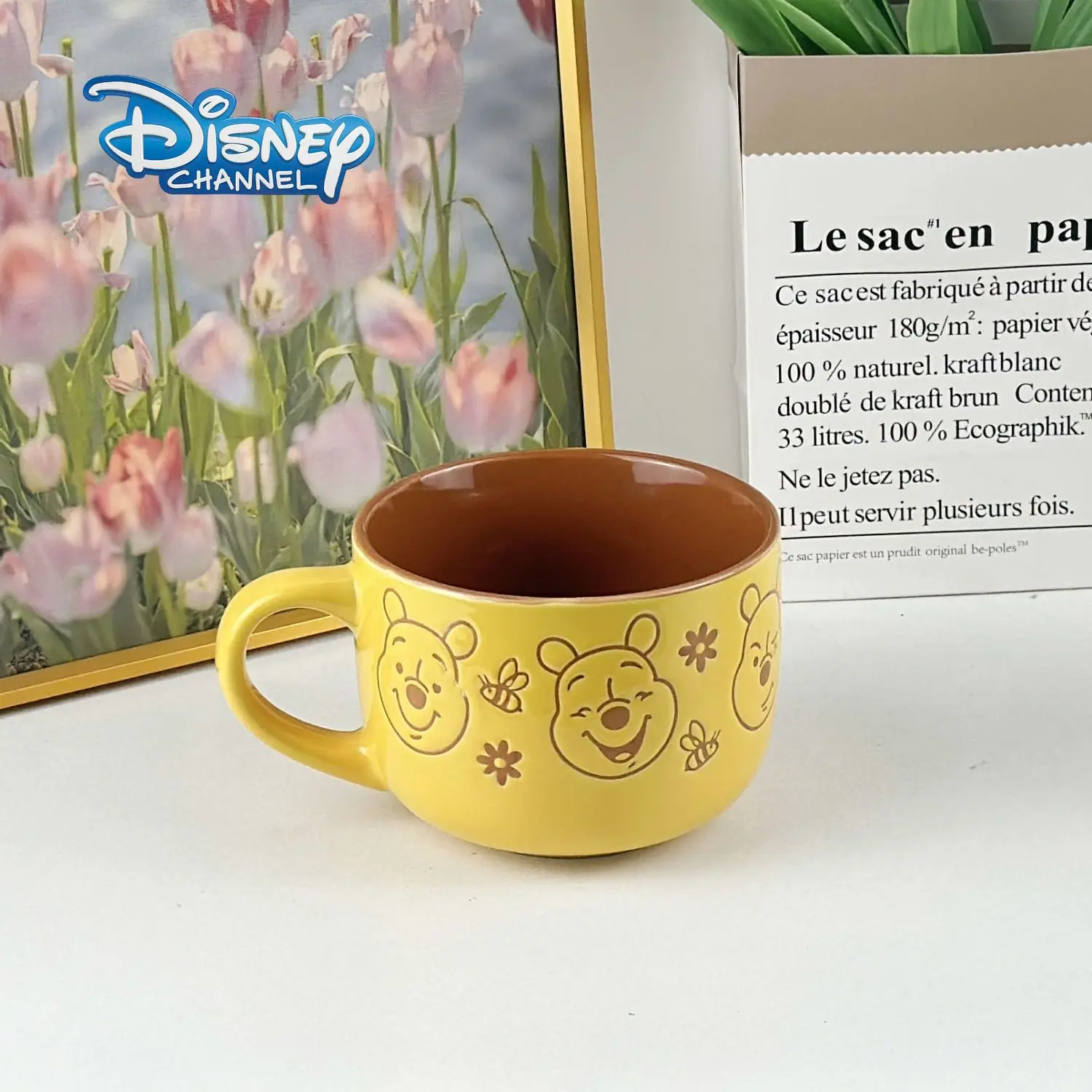 

Disney Cute Winnie the Pooh hand-painted cartoon ceramic mug household children's breakfast milk cup office coffee drinking cups