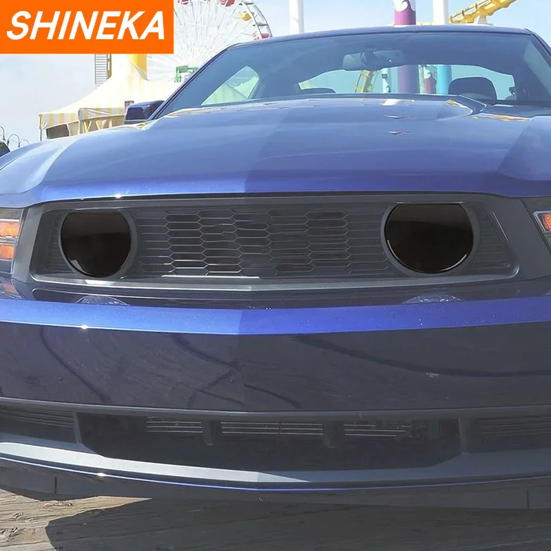 SHINEKA ABS Car Front Grille Light lamp Decoration Cover Trim For Ford Mustang 2010 2011 2012 2013 2014 Exterior Accessories