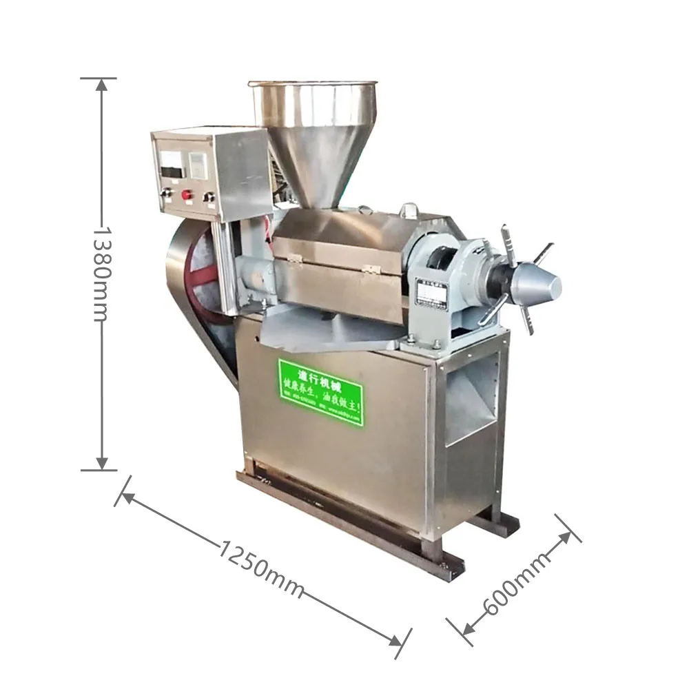 เครื่องกดน้ำมันอัตโนมัติเกรดเชิงพาณิชย์สำหรับน้ำมันอัลมอนด์ มะกอก มะพร้าว น้ำมันพืชที่รับประทานได้-แบบกดร้อน พร้อมส่วนประกอบหลัก ได้แก่ มอเตอร์เครื่องยนต์