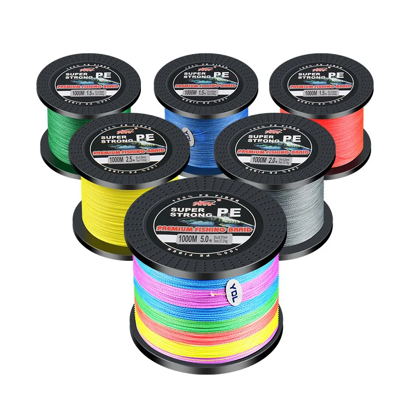 

JINGYU 1000m 4X Power Horse PE Braided Line Is Suitable for Fishing Line Fishing Net Line Sea Fishing 6 Colors Strong Tension