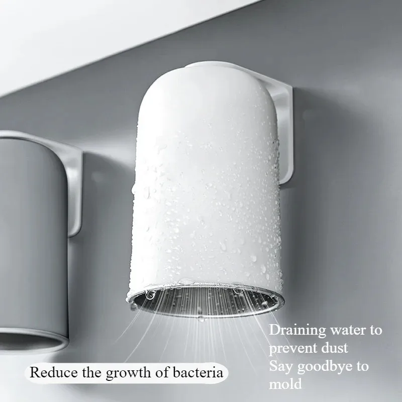 

Магнитная чашка для полоскания рта из нержавеющей стали 304, неперфорированный держатель для зубных щеток, ящик для хранения туалетных принадлежностей, сохраняет ванную комнату