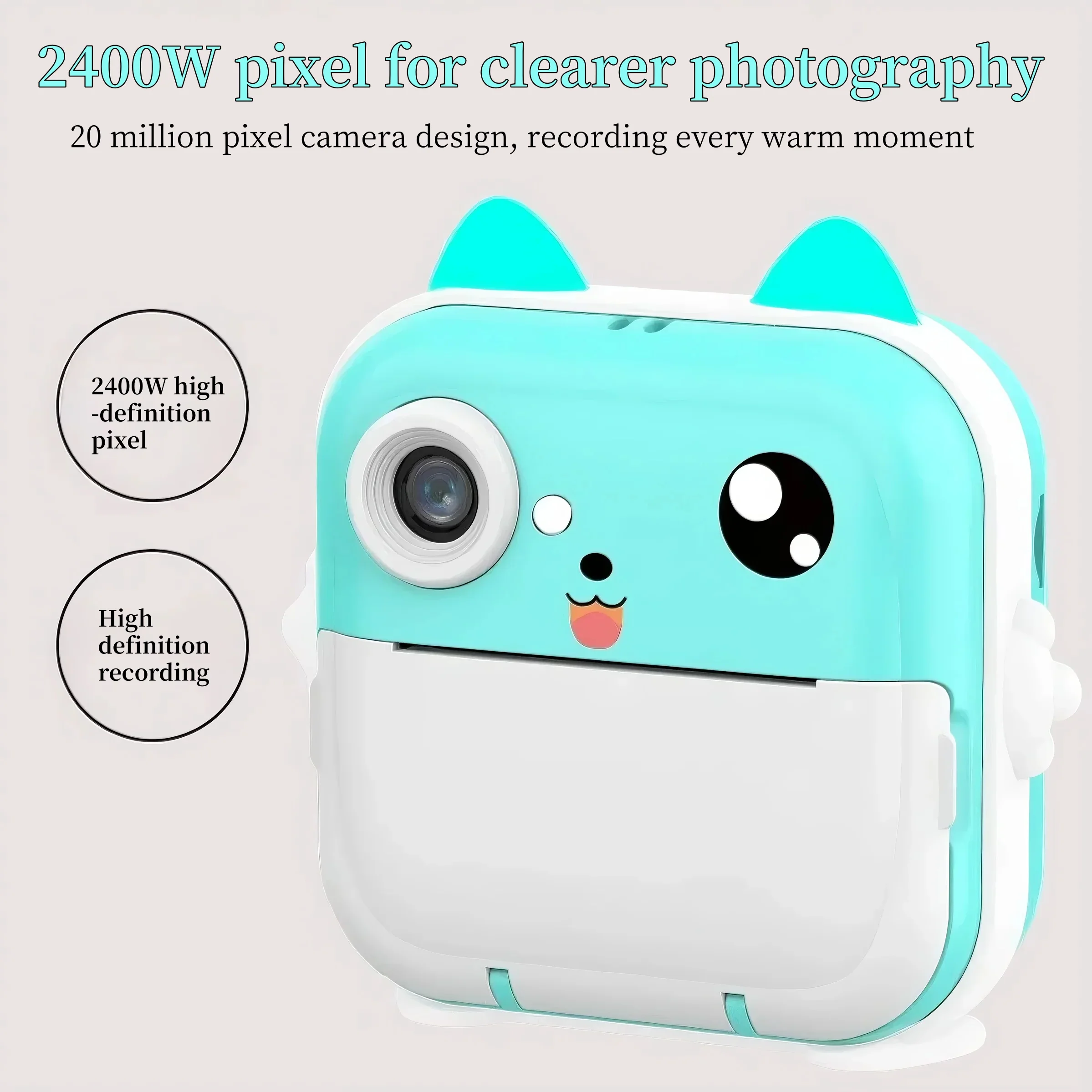 Cámara para niños con impresión instantánea, Mini cámara de vídeo Digital para niños, pantalla HD, aplicación, conectar juguetes de cámara digital para niños como regalo