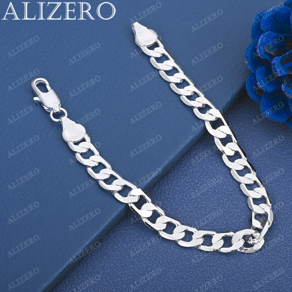 

ALIZERO 925 Sterling Silver Bracelet 8mm Side Chain Bracelets Fashion Fine Jewelry Wholesale