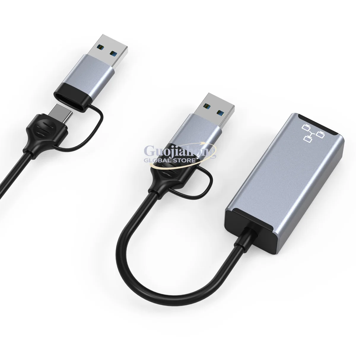 New cross-border usb gigabit network interface card typec to network port network cable, double connector usb-c to rj45 free dri