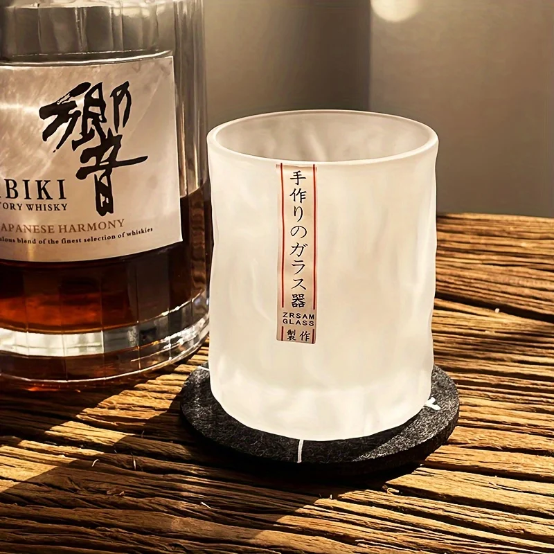 

Frost Whiskey Glass With Gift Box Japanese Design First Snow Retro Thick Bottom EDO Crystal Glacier Flat Bottom Beer Glass