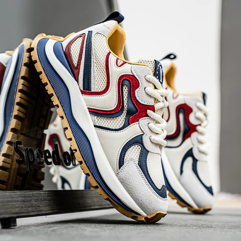 

High Quality Designer Men's Casual Sneakers Comfortable Mesh Breathable Platform Shoes Versatile Fashion Fitness Running Shoes