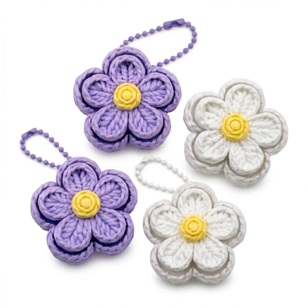 3D Print Flower Mechanical Clicker Keychain Crisp Click Sound Plastic Flower Clicker Pendant Simulation Clicker Mechanism