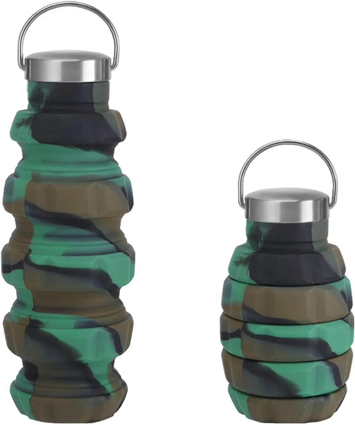 Botella de agua plegable de silicona de 500 mililitros