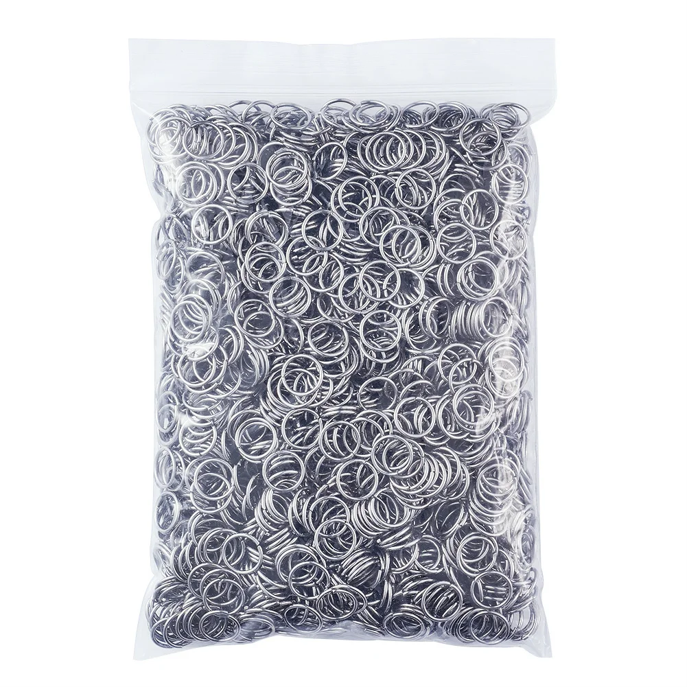 2000pcs 5/6/7/8/10mm 304 Stainless Steel Split Rings Connectors Loops Open Jump Rings for DIY Jewelry Making Supplies