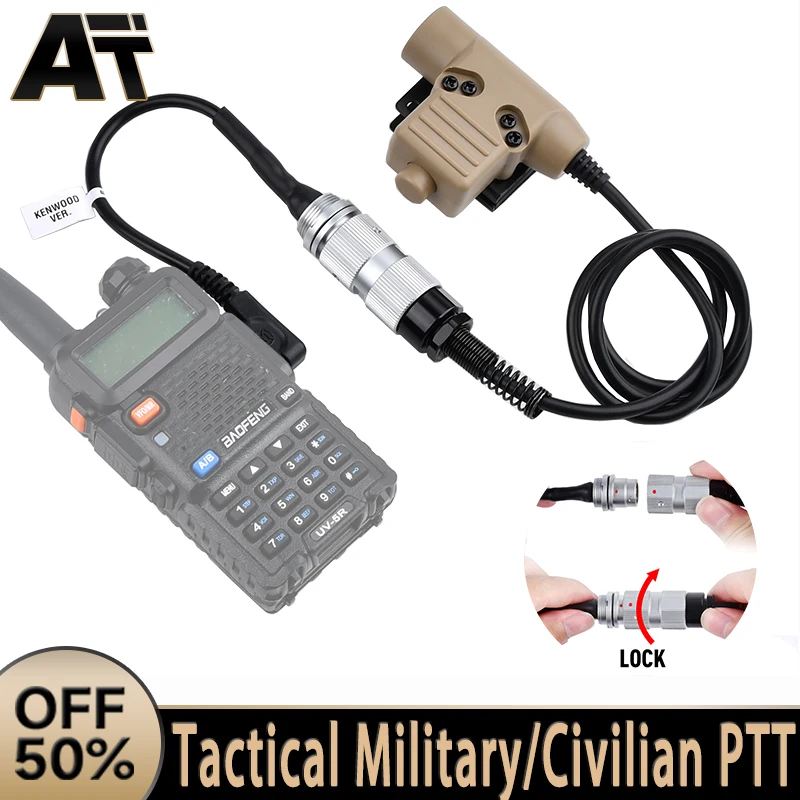 Tactics New Aviation Plug PTT Civilian/Militar Version Headphone Adapter For Baofeng Kenwood U94 Midland Motorola Walkie Talkie