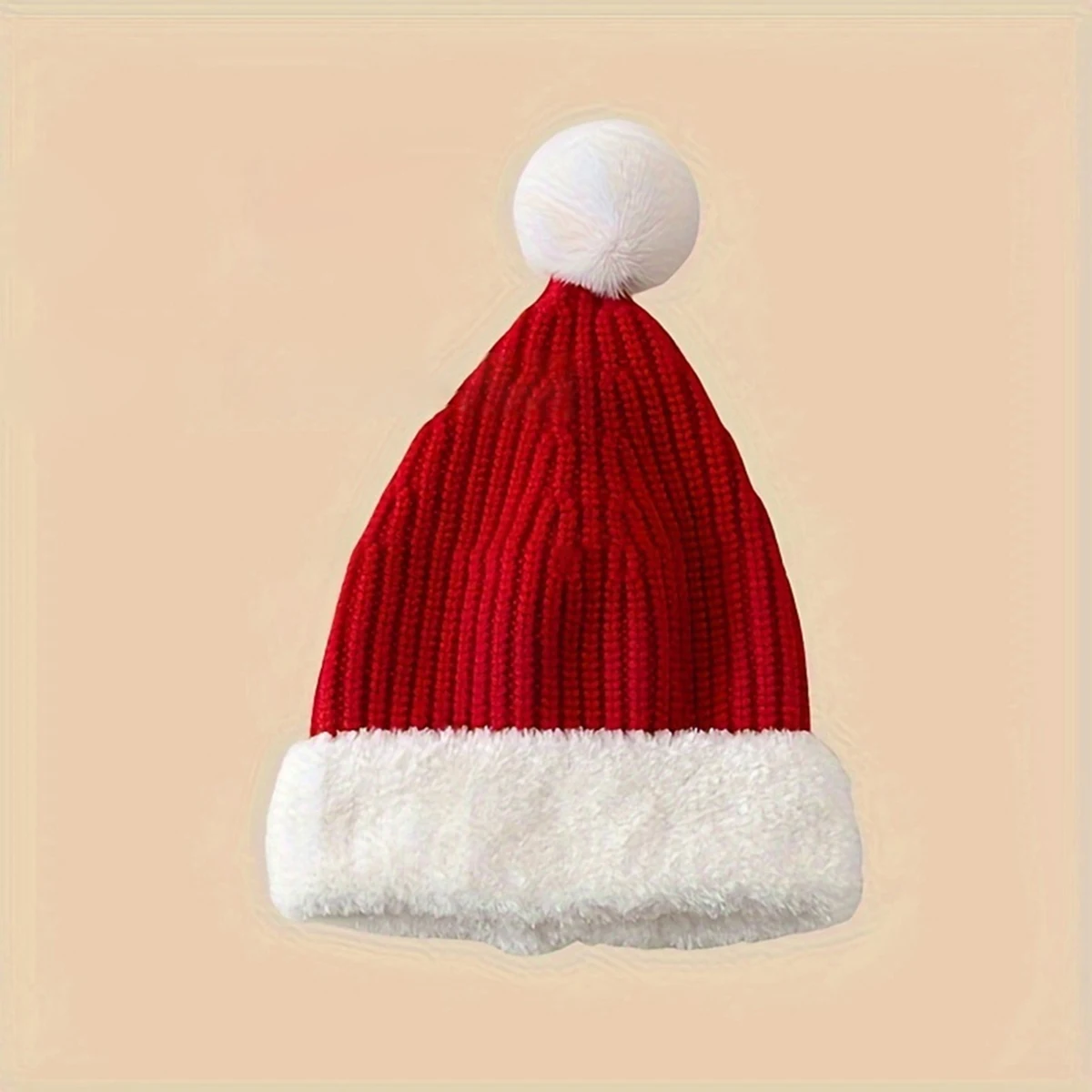 Adorable gorro de invierno de punto para bebé con pompón acogedor gorro de Papá Noel para actividades al aire libre y eventos festivos