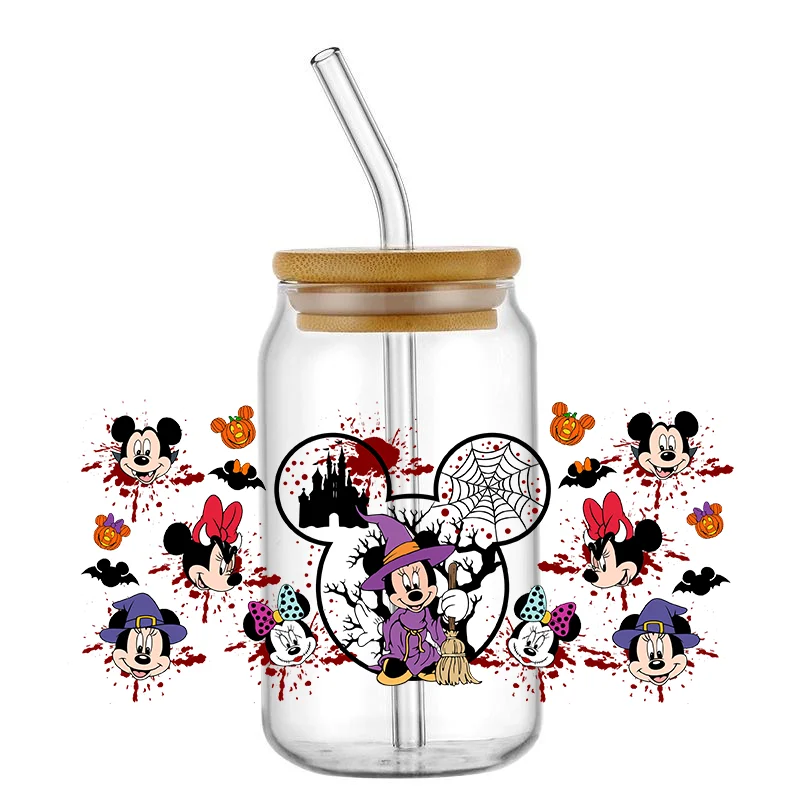 

Halloween Mikey Mouse Decal n 16OZ UV DTF Cup Wrap Transfers Stickers Custom Labels DIY Durable Waterproof Logo For Libbey Glass