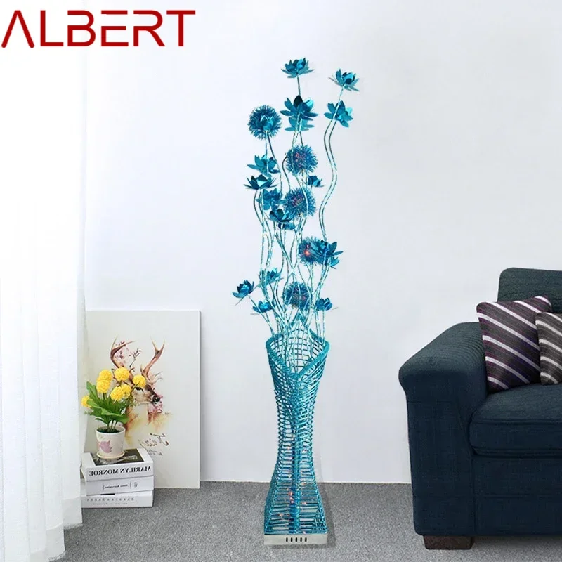 ALBERT Nordic Blue Floor Lamp Fashionable Modern Iiving Room Bedroom Hotel  Aluminum Wire LED Sofa Originality Decorative Light