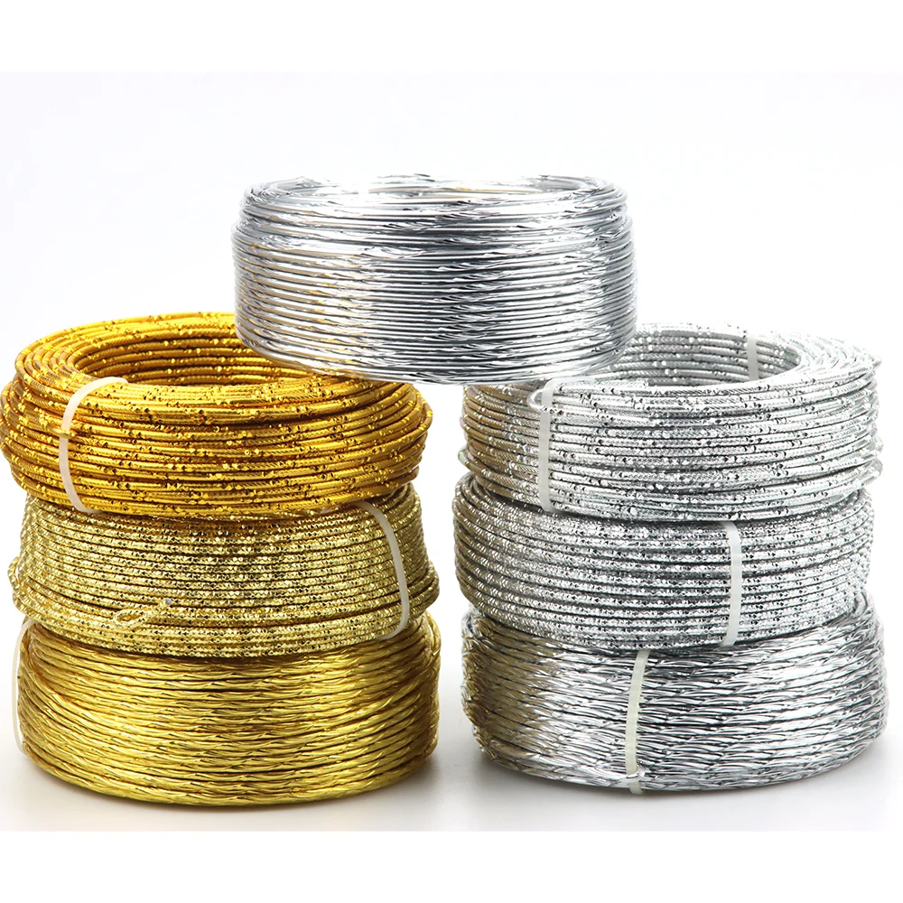 5M/Lot 2.0MM Aluminum Wire Gold/Silver Pattern Soft Craftsmanship Multifunctional Bendable Metal DIY Jewelry Crafts Production