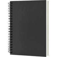 Blank Spiral Notebook, 1-Pack, Soft Cover, Sketch book, 100 Sheets, 8.26 inch x 5.7 inch (Black)