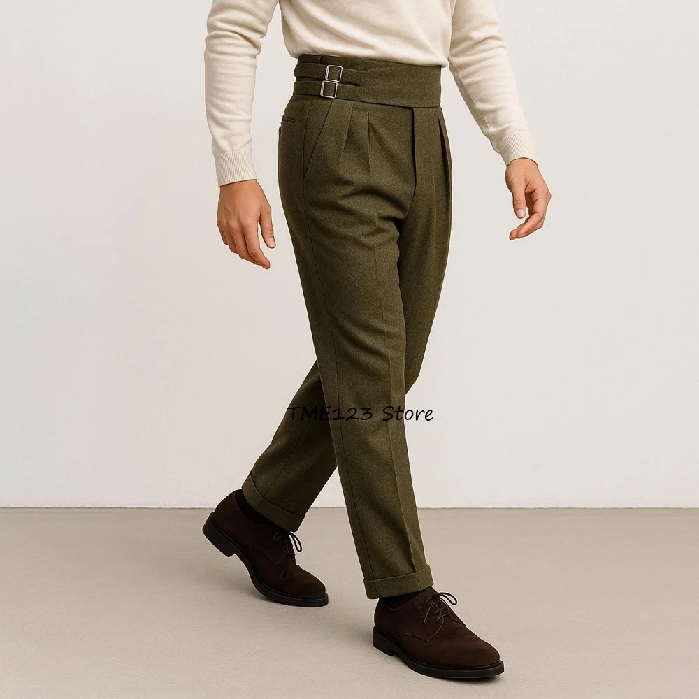 

Business Casual Straight Pants for Man Trousers Autumn/winter Wool Fabric Men's Tailoring Pants Work Trouser Classic Clothing