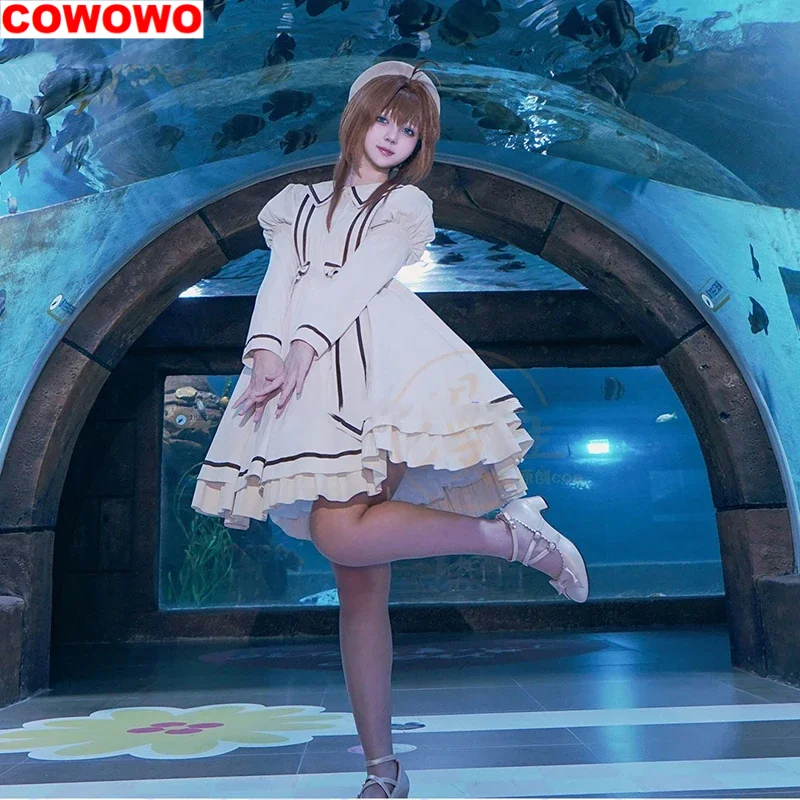 

COWOWO Sakura Cosplay Costume Women Cute Casual Dress Halloween Outfits Anime Card Captor Sakura Clothing Custom Made