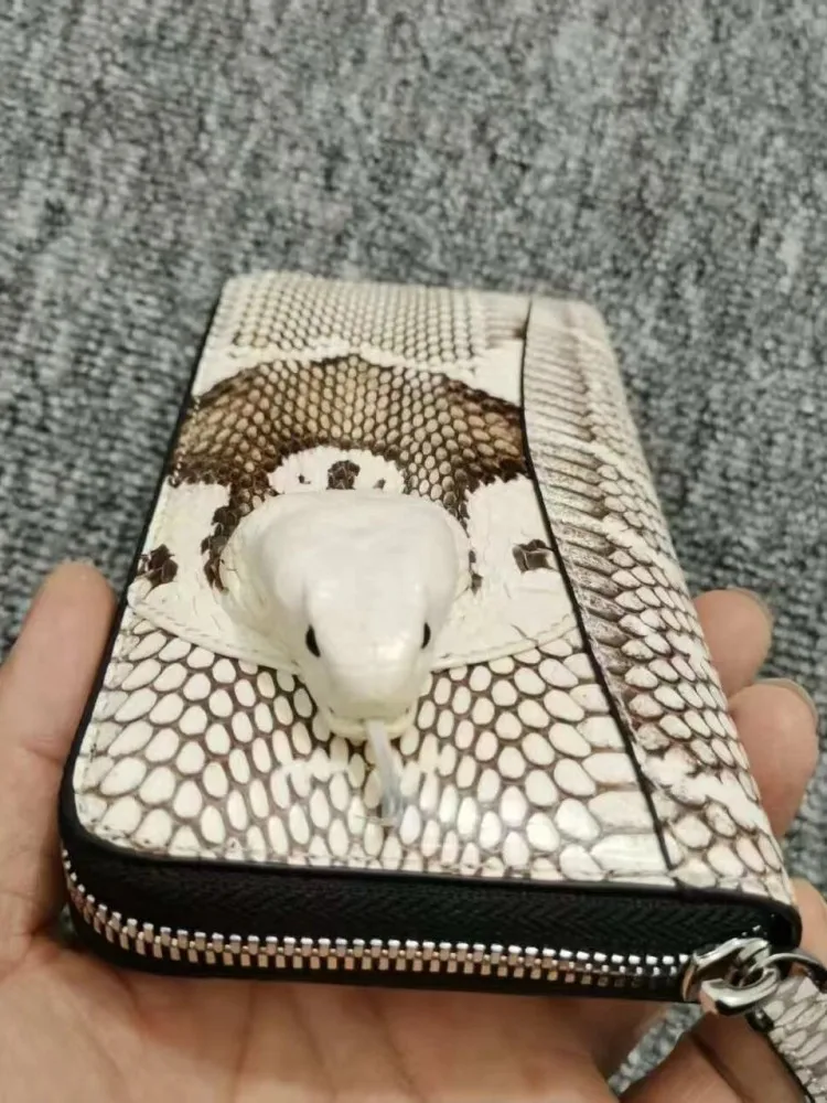 Men Genuine Leather Wallet High Quality Snakeskin Personality Handbag Clutch Male Designer Casual Fashion Long Purse Card Holde - view 5