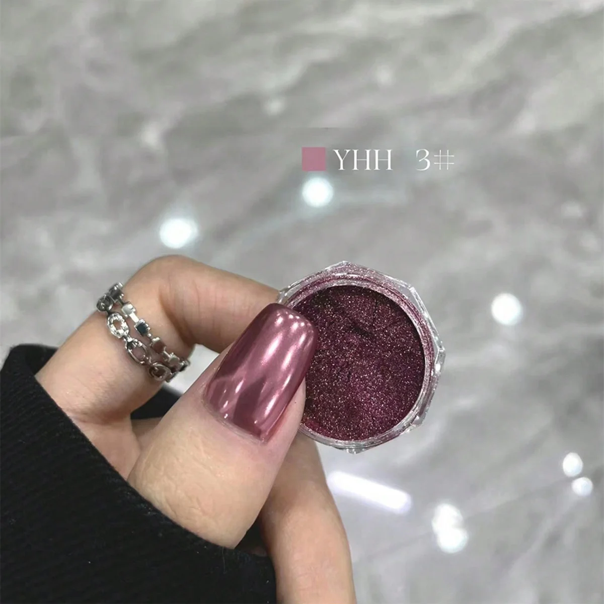 1 قطعة مسمار مرآة سحرية مسحوق متعدد الألوان معدن الكروم مرآة مسمار بريق الطلاء مسمار الفن خلق أدوات الديكور #4