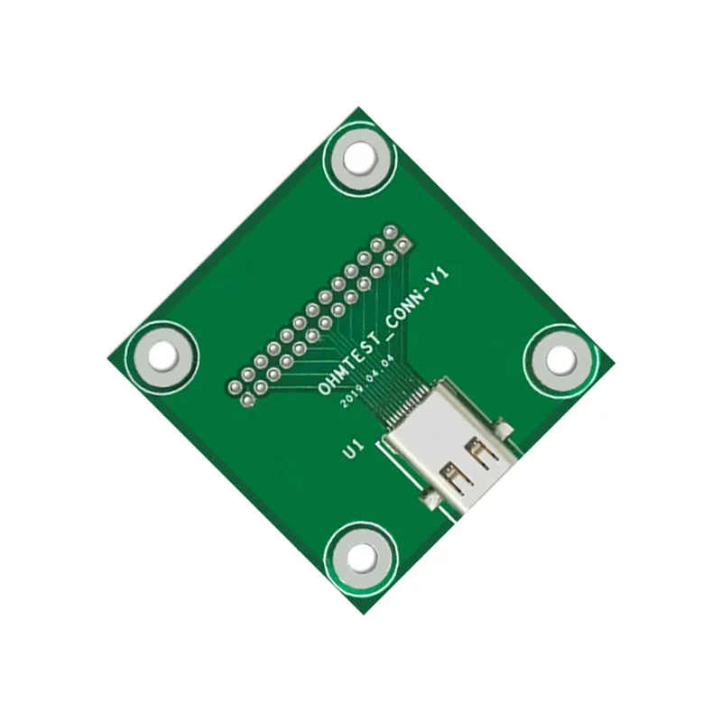 Placa de prueba USB3.1 tipo C, Pin de carcasa de 24 pines, placa de desarrollo de alta velocidad conectada para ingeniería electrónica
