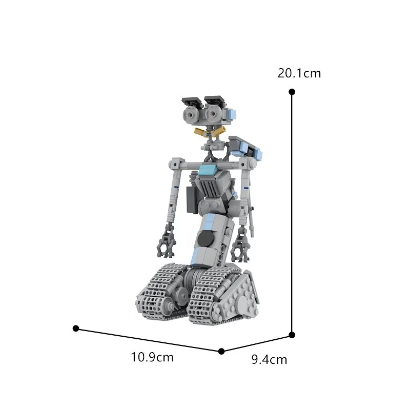 Gobricks MOC Johnnyed 5 robotów Model ceglanych zwartych obwodów wojskowy emocjonalny Robot zestaw klocki do budowy zabawki na prezenty dla dorosłych