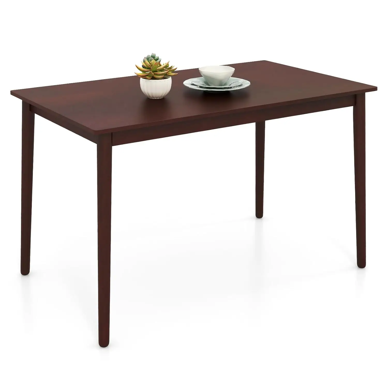 

Dining Table for 4, Rectangular Kitchen Table, Mid Century Modern Dining Table with Rubber Wood Legs, 48 Inch Dinette Table for