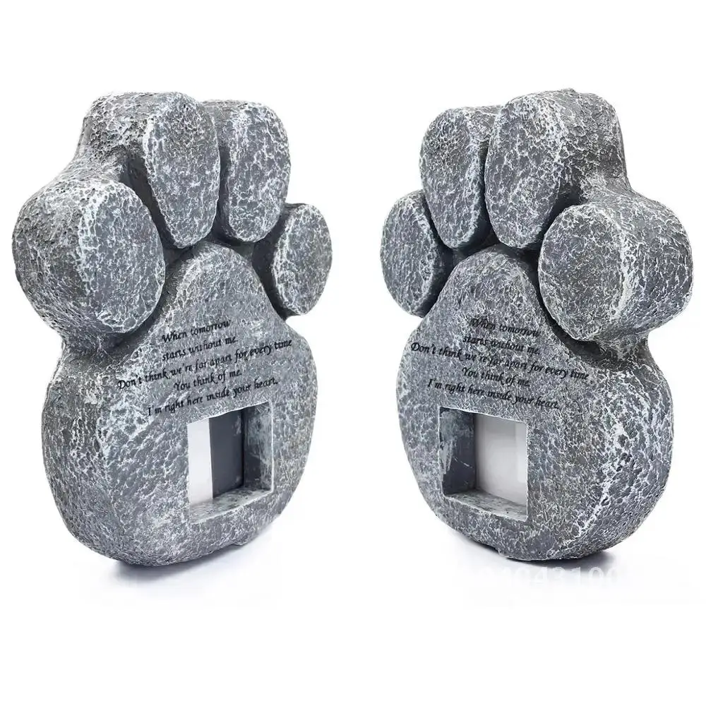 Pedras memorial para animais de estimação, para perda de pata de cachorro, presentes em forma de impressão, presentes para sepultura, memorial, animal de estimação, lápide, moldura, foto, gato