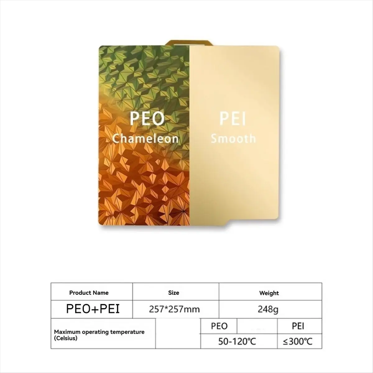 

(B63C) Двусторонняя текстурированная пластина PEO/PEI 257x257 мм из пружинной стали для 3D-принтеров Bambu Lab X1, P1S, A1, Lab P1