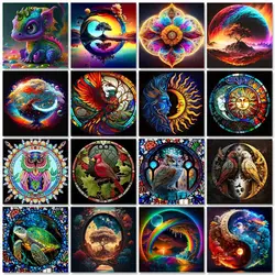 GATYZTORY Diy Painting By Number For Adults Kits Colorful Animal Acrylic Easy Painting With Numbers Handicraft For Home De