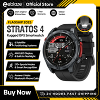 New Zeblaze Stratos 4 GPS Smart Watch 1.43'' AMOLED Display Built-in Flashlight Compass Barometric Altimeter 5 ATM Smartwatch