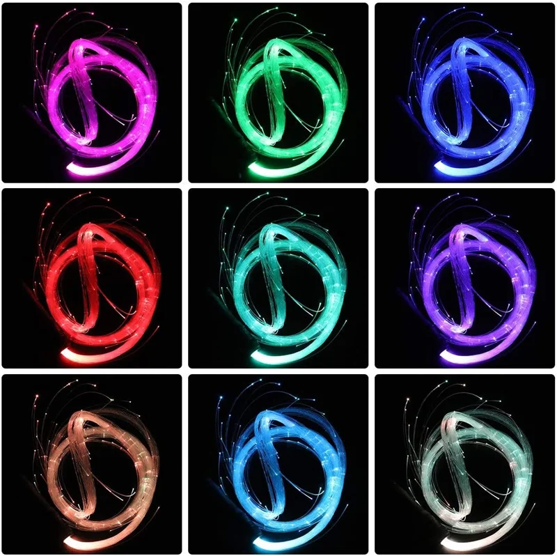 KPA Rechargeable Fiber Optical Pixel Whip Night Bar Club Music Festival Dancing Whips Aluminium Alloy Glowing Dance Whip