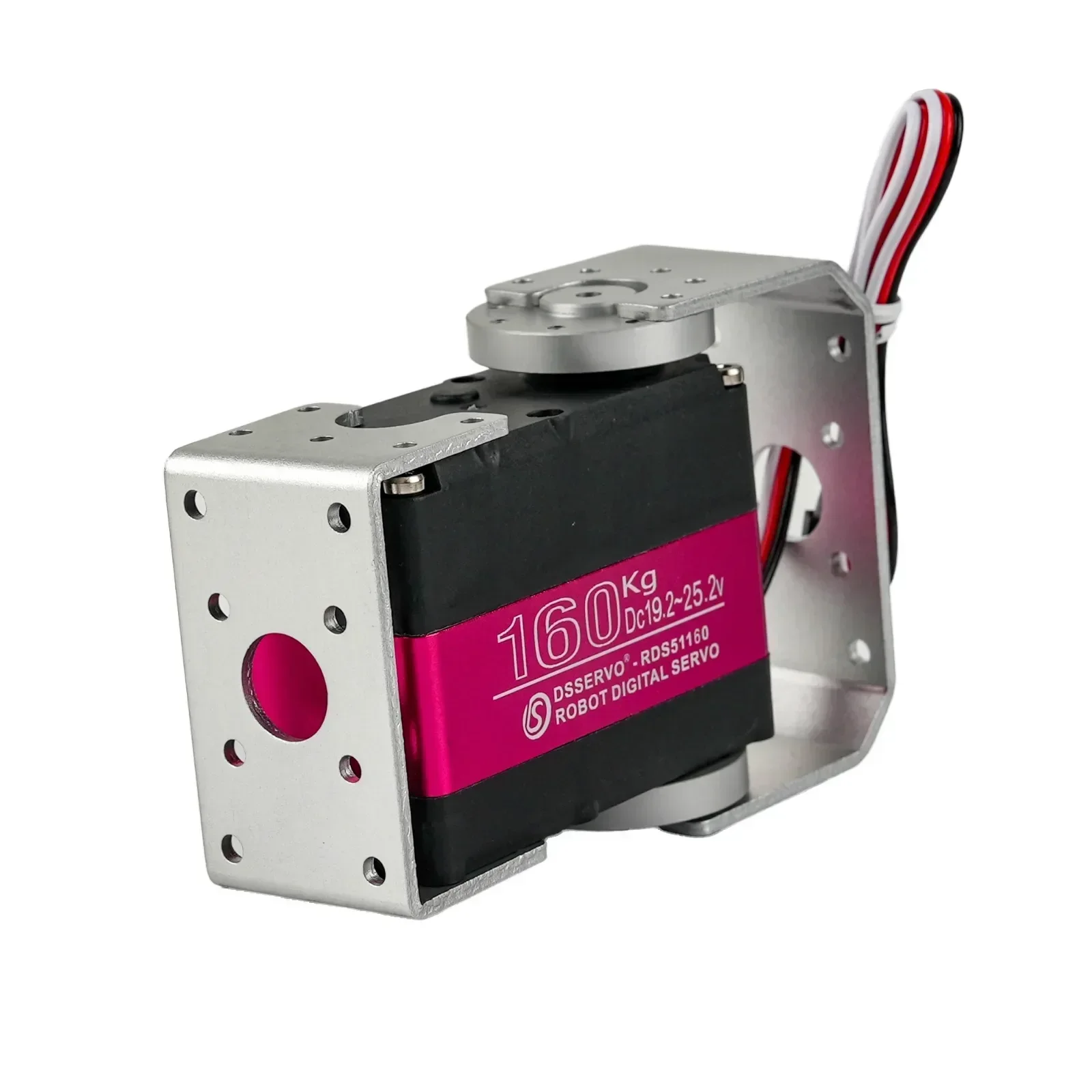 RDS51160 محرك معزز رقمي 24 فولت 160 كجم عزم دوران عالي مقاوم للماء IP66 180/270 درجة محور مزدوج مع قوس U لسيارة روبوت RC #1