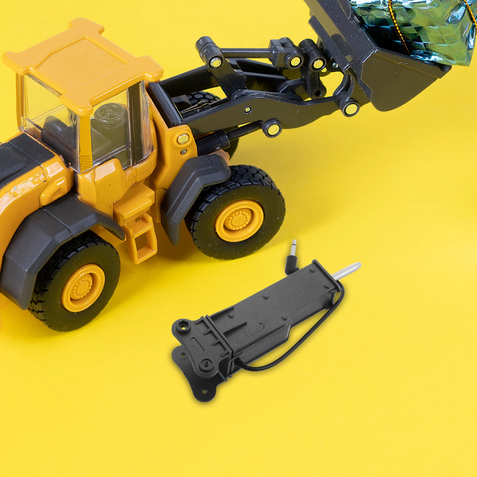 ملحقات قابض البناء المعدني، محرك كهربائي قوي للإمساك، شاحنة حفار رمل بلاستيكية، جهاز تحكم عن بعد RC للأولاد #6