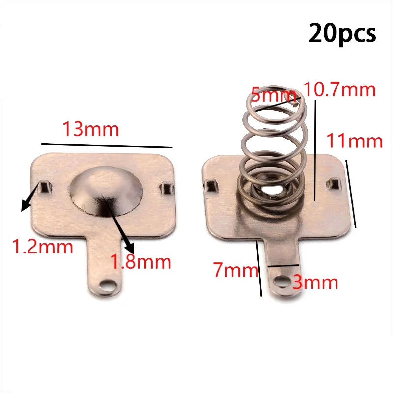20PCS new 18650 Battery Sheet Spring Contact Sheet Battery Box Positive And Negative Single Bipolar DIY Accessories