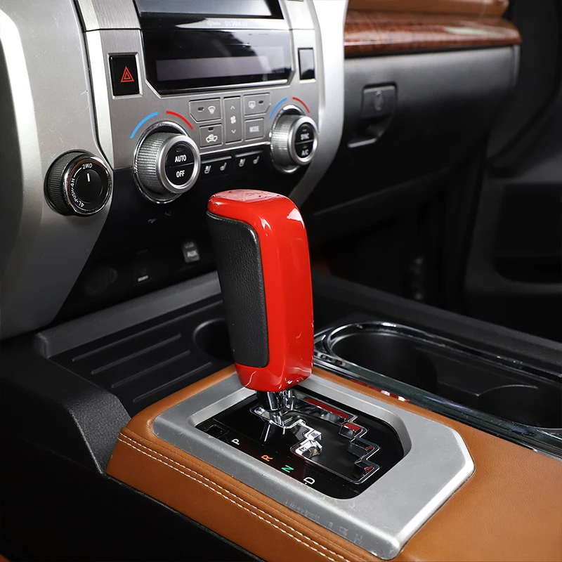 For Toyota Tundra/Sequoia 2007-2021 ABS Carbon Fiber Color Car Gear Shift Knob Head Cover Trim Sticker Interior Accessories
