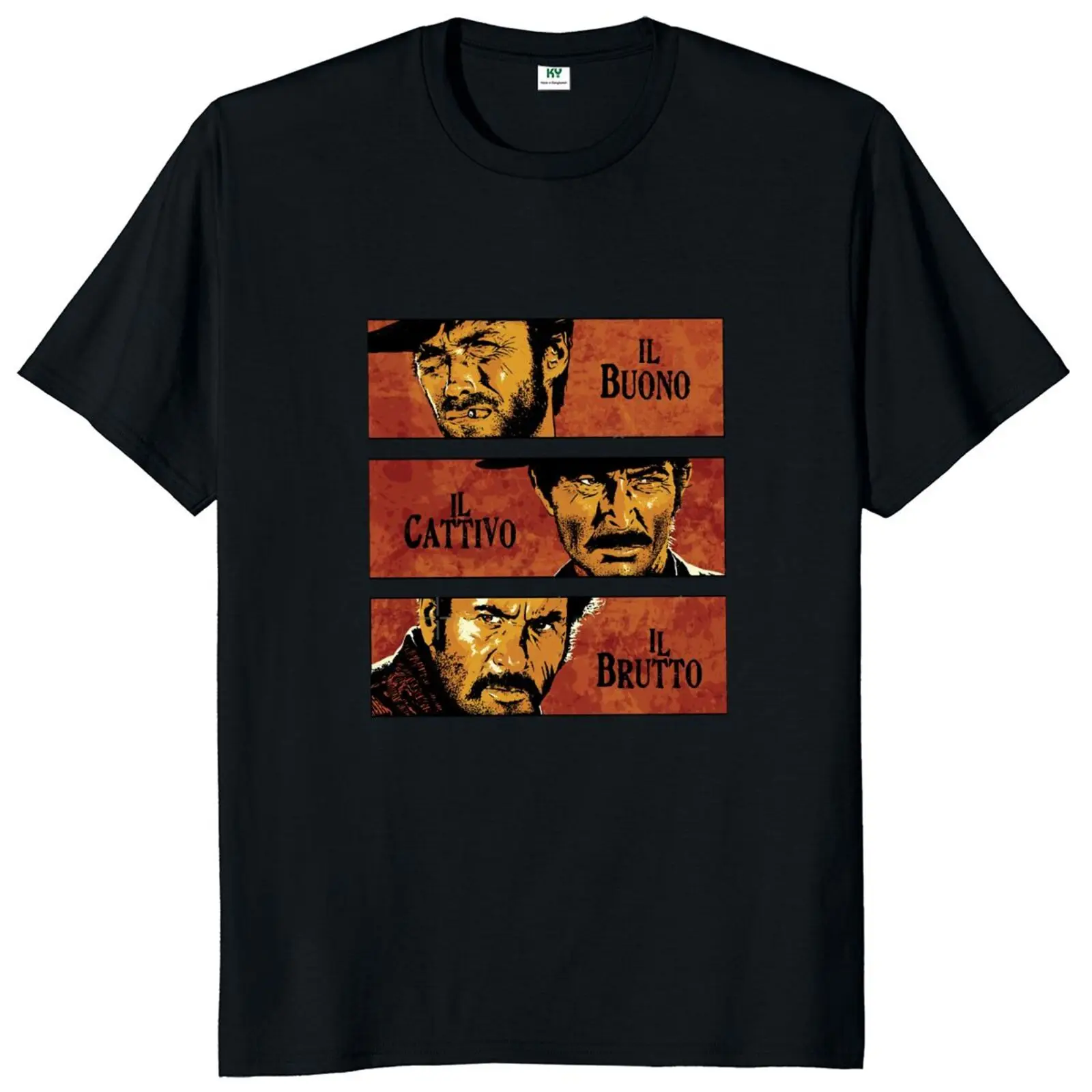 The Good The Bad And The Ugly T Shirt Vintage 1966 Italian Western Film Classic Tshirt 100% Cotton Retro T-Shirt For Movie Fans