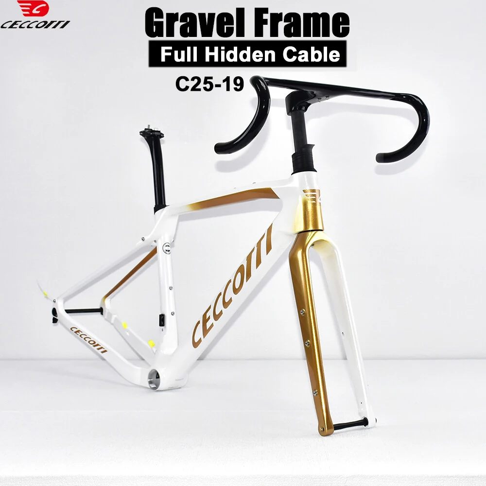 CECCOTTI 2026 new Arrival Gravel Frame Carbon Bicycle Frame Full Inner Cable Gravel Bike Framework for Cycling