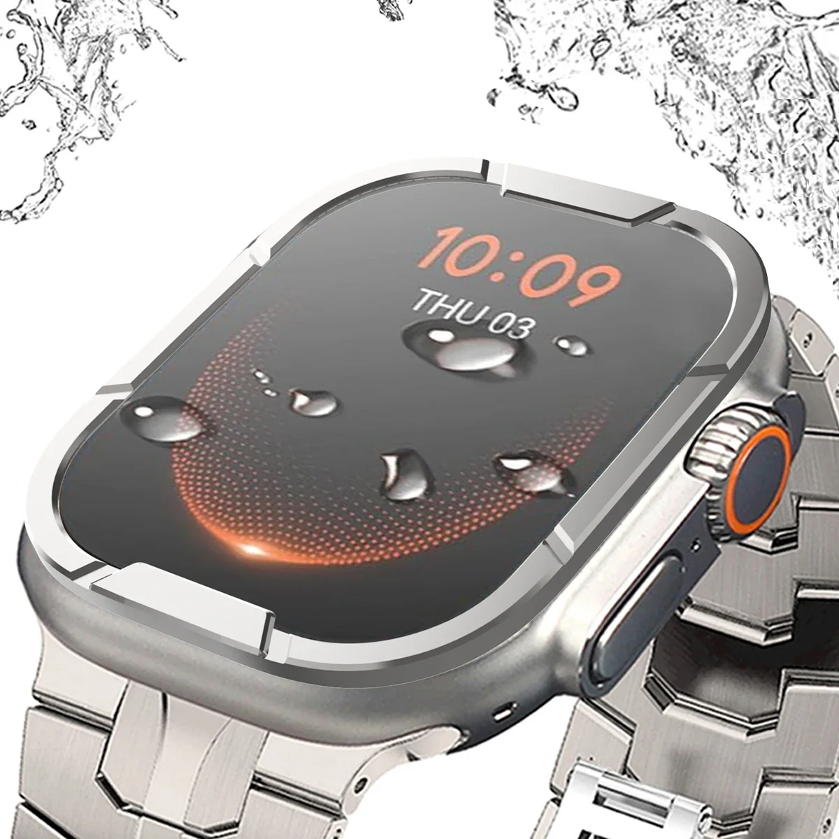 スクリーンプロテクター強化ガラス Apple Watch Ultra 2 49mm ガラス + 金属バンパー 傷防止 iWatch シリーズ Ultra 49MM アクセサリー