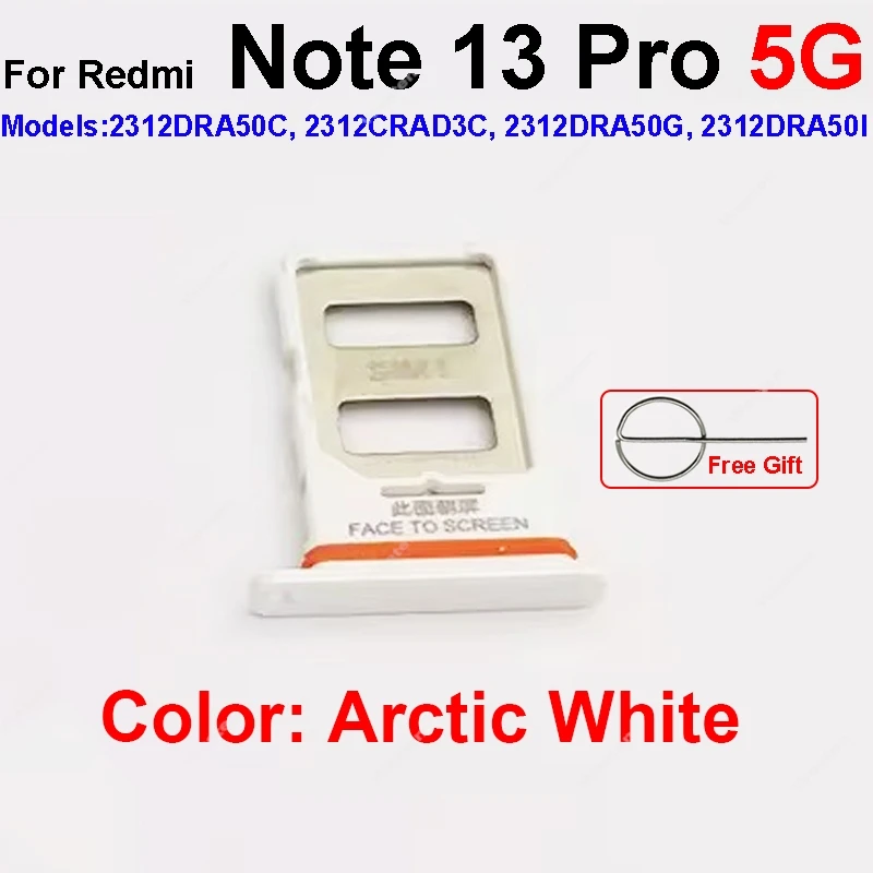 Tacka na kartę SIM do Xiaomi Redmi Note 13Pro 13 Pro Plus 4G 5G Uchwyt na kartę SIM Gniazdo na kartę SIM Części zamienne do naprawy