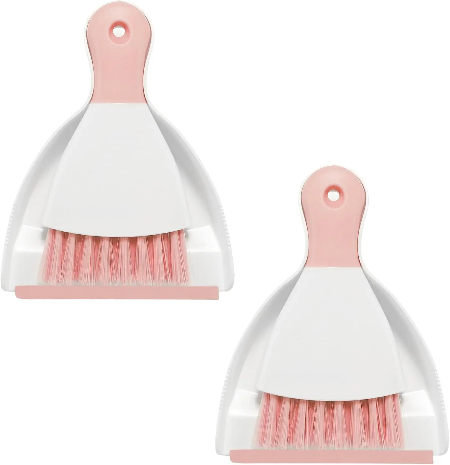 

Набор из 2 мини-совков и щеток, компактная ручная метла для уборки дома, столов, диванов, кухни, розовый цвет